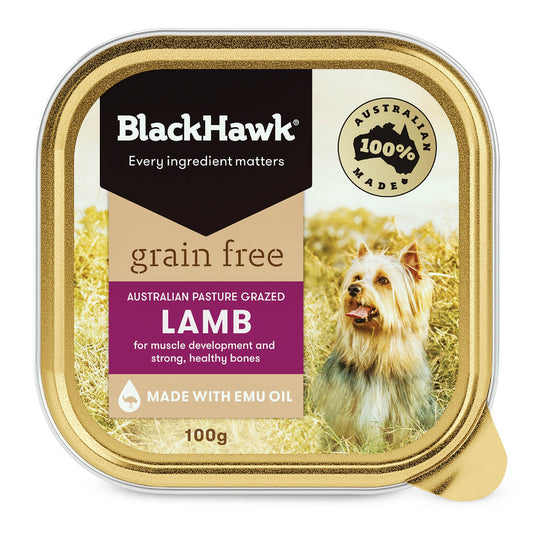 BLACK HAWK GRAIN FREE LAMB 100G (9PK)