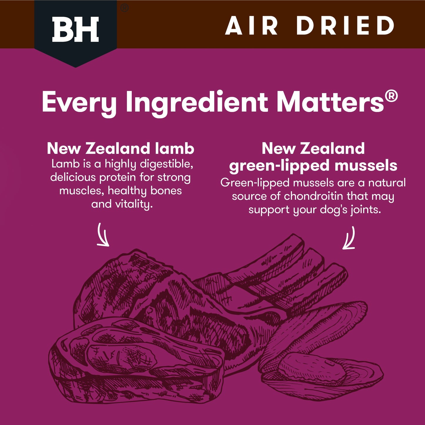 BLACK HAWK AIR DRIED LAMB 450G