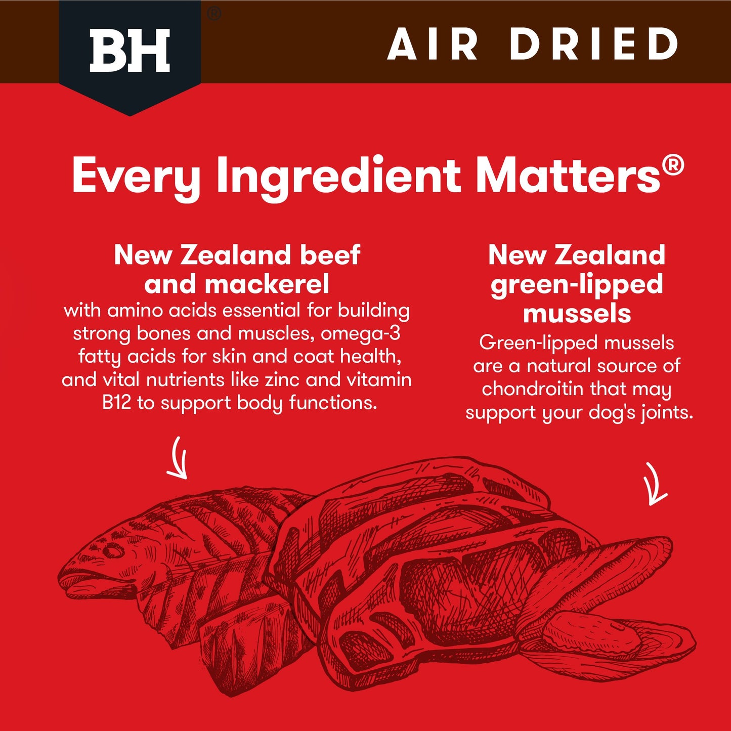 BLACK HAWK AIR DRIED BEEF/FISH 2KG