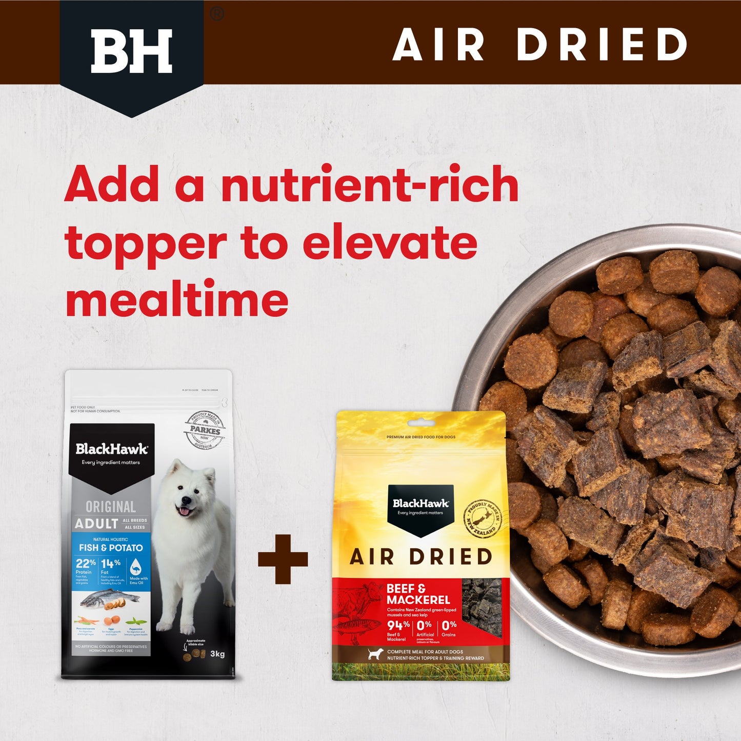 BLACK HAWK AIR DRIED BEEF/FISH 2KG
