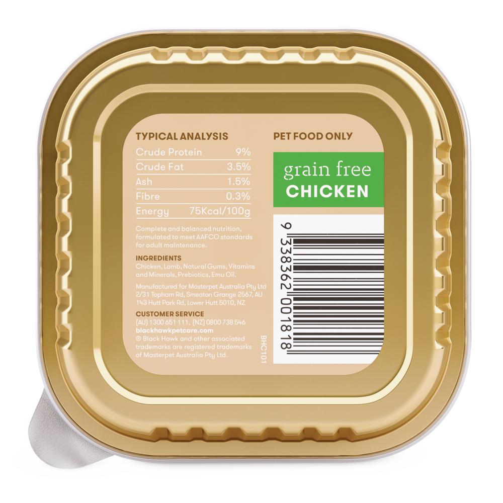 BLACK HAWK GRAIN FREE CHICKEN 100G (9PK)